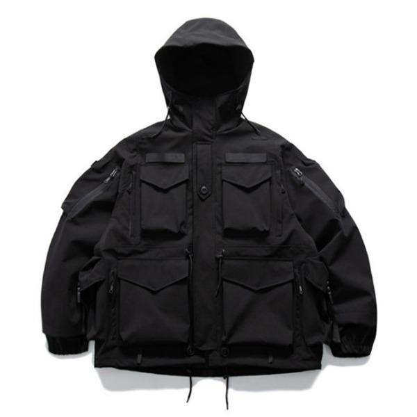 Clean Solid Multi Pockets Outdoor 2Color Hood Jacket (9914)