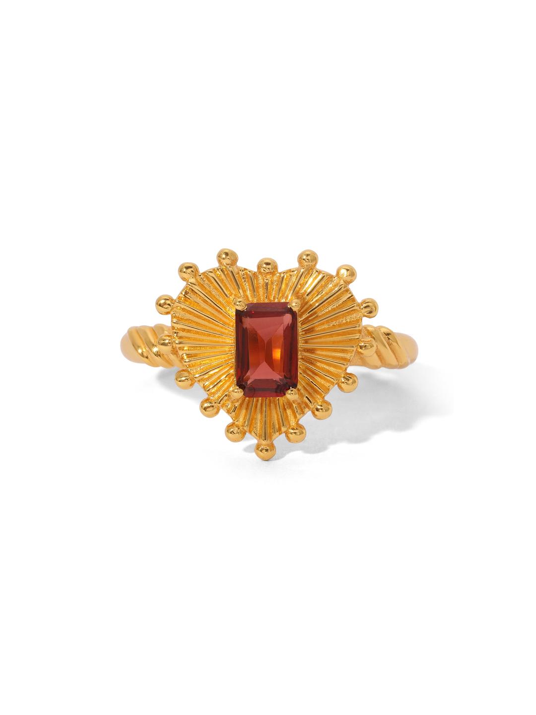 The Adelina Heart Ring - Gold / Cocktail / 6