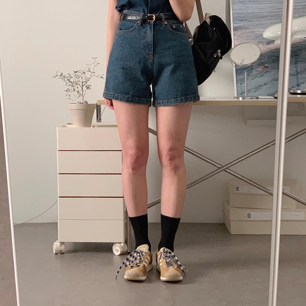 (자체제작) 매브 여름 하이웨스트 진청 청반바지