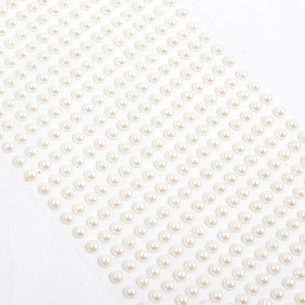 큐빅스티커 33 진주 4mm 미색 반짝이 접착 보석 비즈 다꾸 탑꾸스티커 공예