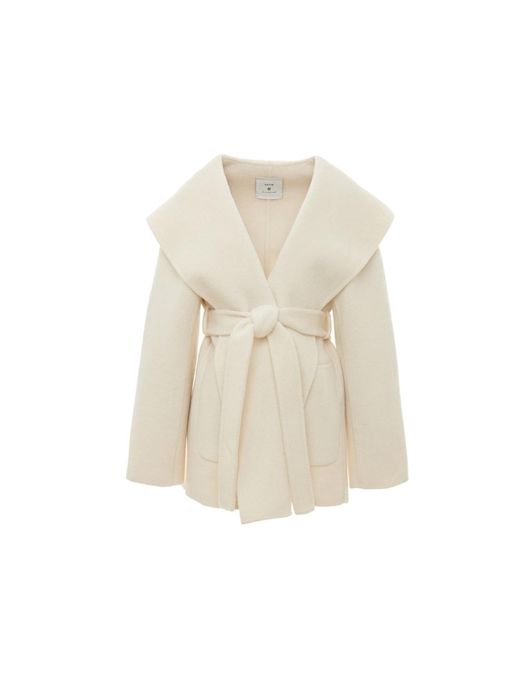 벨티드 숄 카라 코트 S254C771