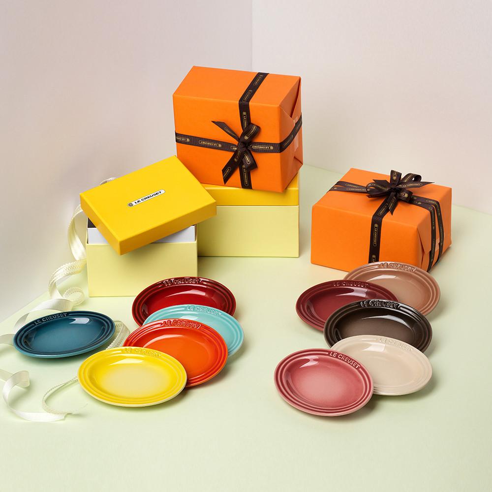 [쿠폰혜택가 58,650원] 르크루제  미니타원접시5P 세트 (레인보우/와인)