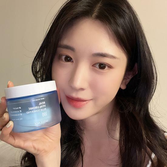 [리쥬라이크PICK] 웰라쥬 리얼 히알루로닉 블루 토너 패드 70매 기획