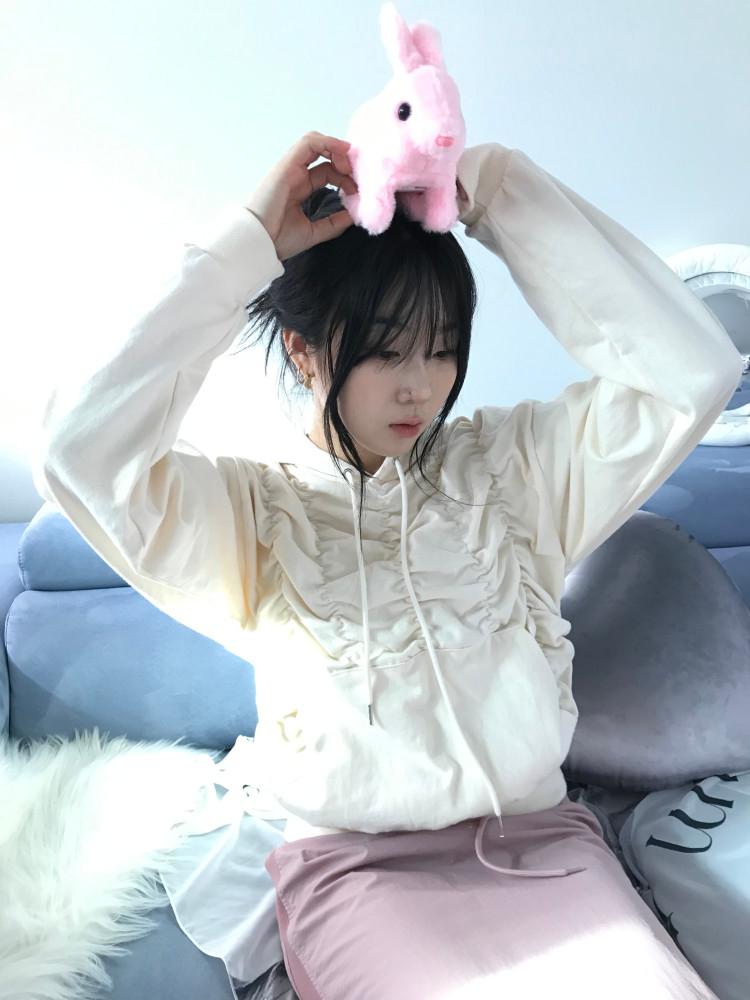 season off! 셔링 후드 tee (3color)