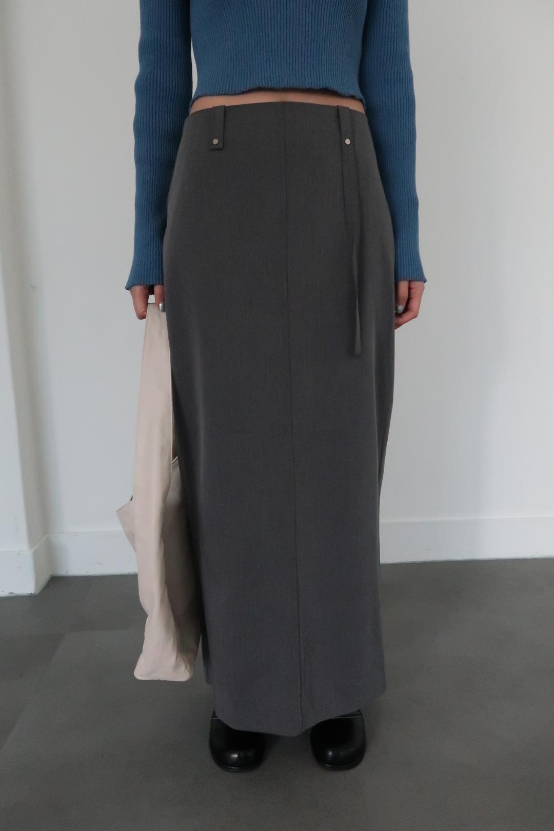 선 맥시 스커트 (뒷지퍼)