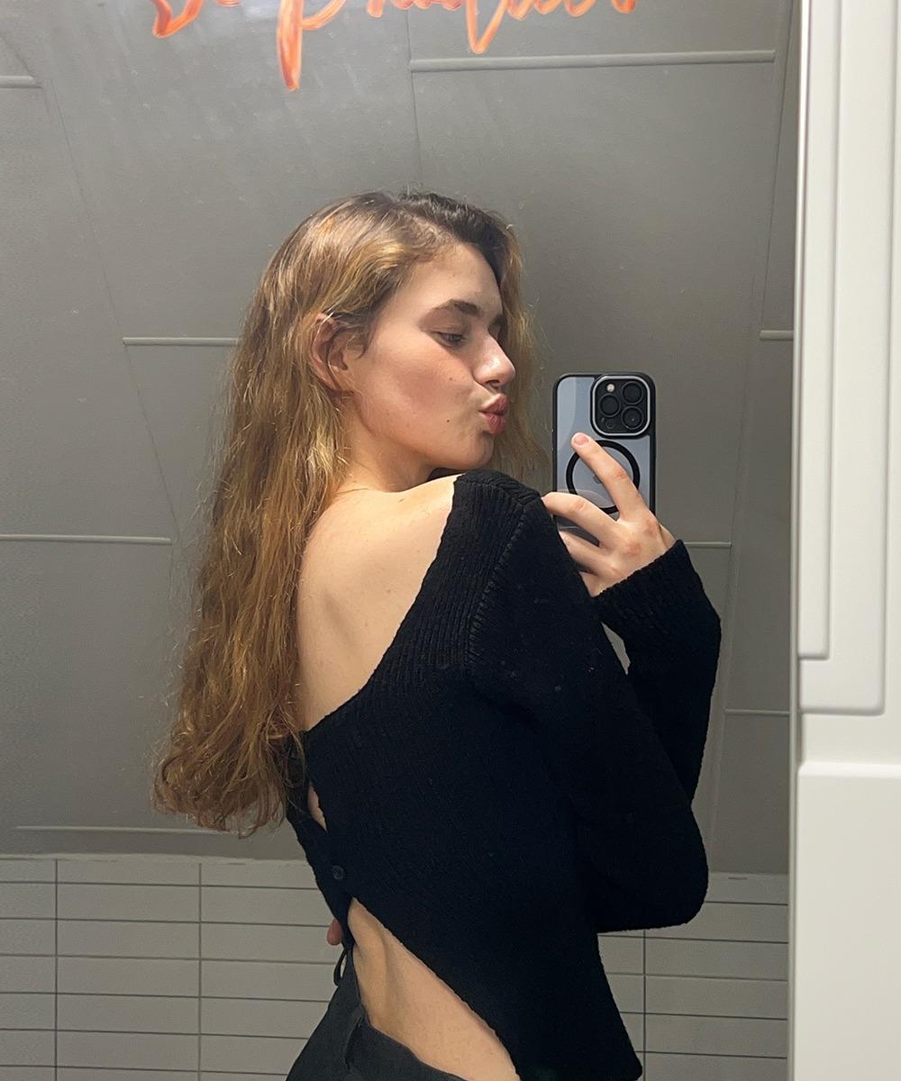 Backless over drop knit (Black)