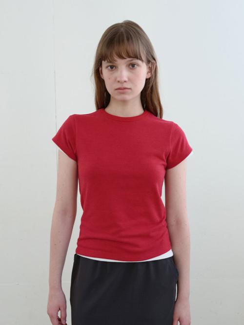 베이직 캡 슬리브 티셔츠 (Red)