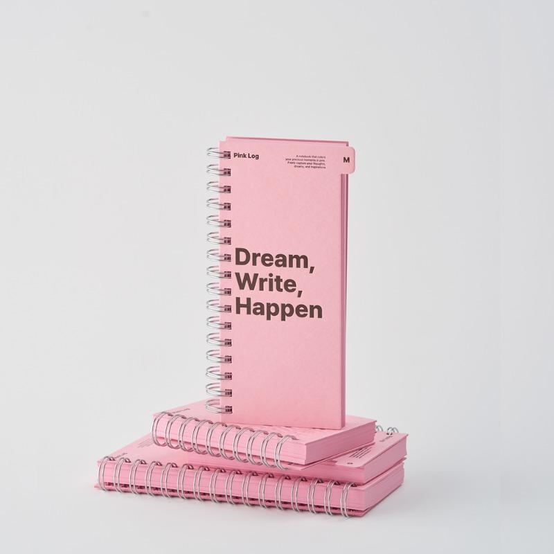 Pink Log M 핑크빛 트윈링 노트