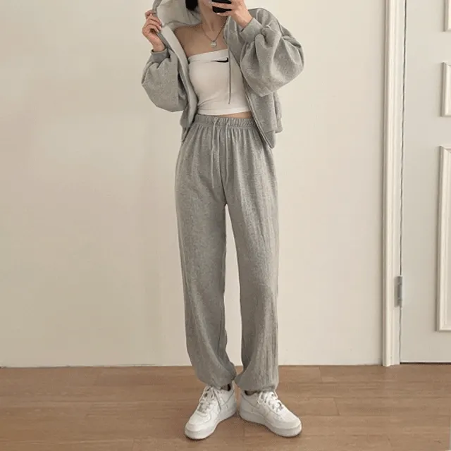 (투웨이집업/세트가격!) 이지핏 트레이닝 투웨이크롭집업 조거세트 4color