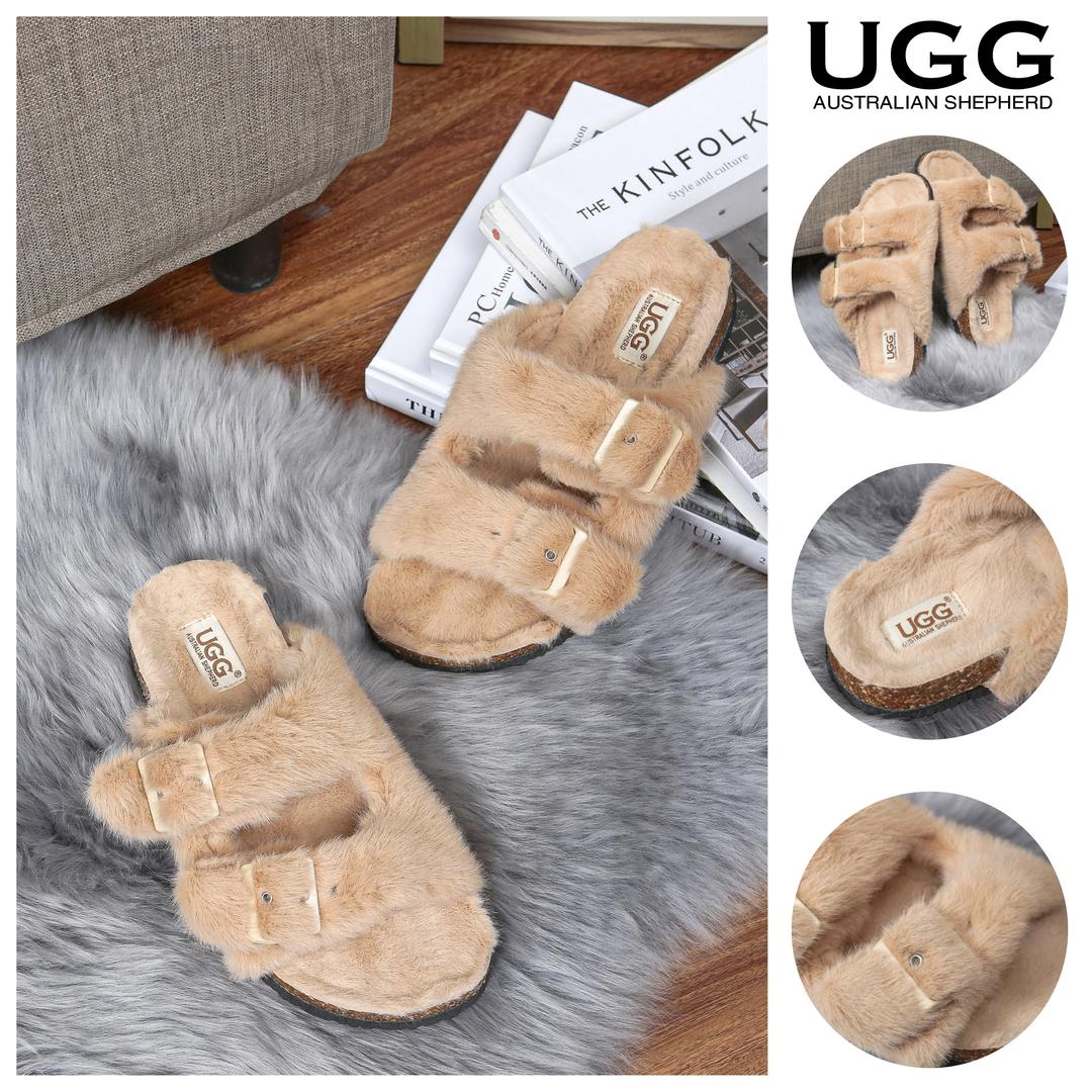 UGG 양털 슬리퍼 호주 에버 마일라 밴딩 플랫폼 어그 샌들 베이지 AS5013