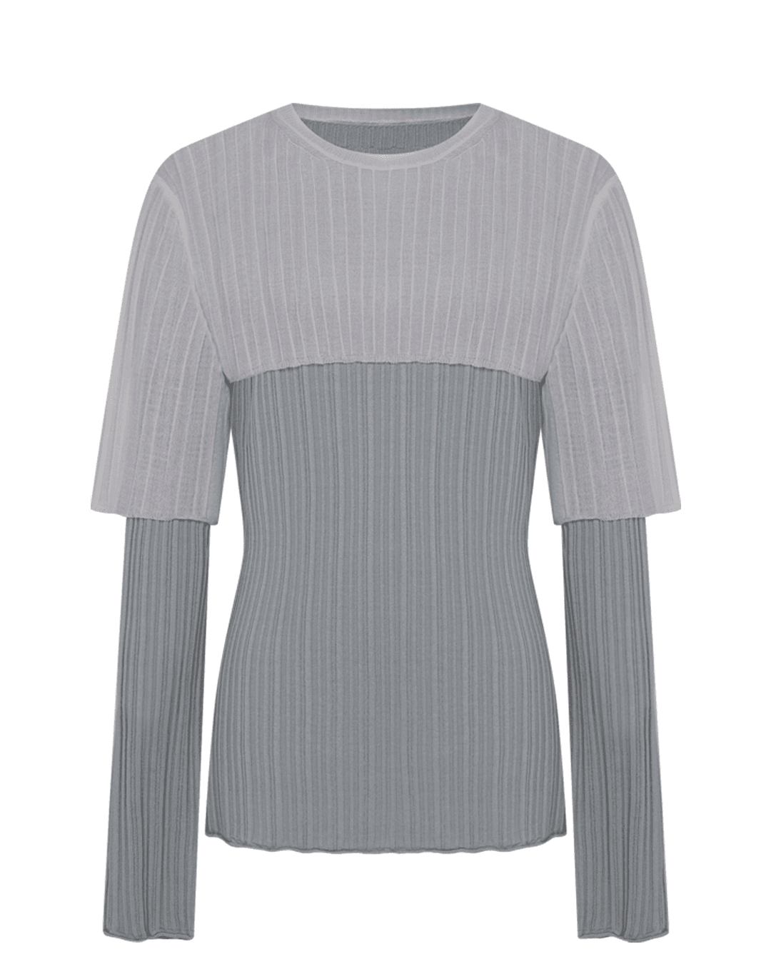 LAYERED TOP IN SILK MIXED LYOCELL AND VISCOSE/ GREY