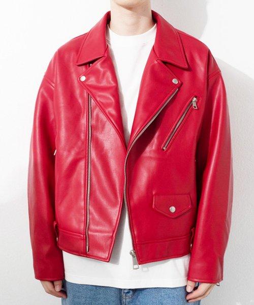 LS Vegan Leather Rider Jacket (Red)