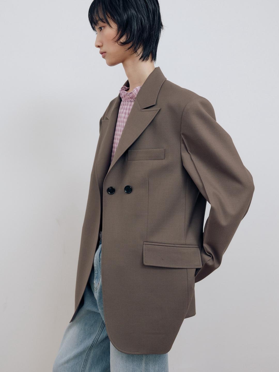 [03.14 순차출고] BOYFRIEND DOUBLE BUTTON JACKET_MOCHA