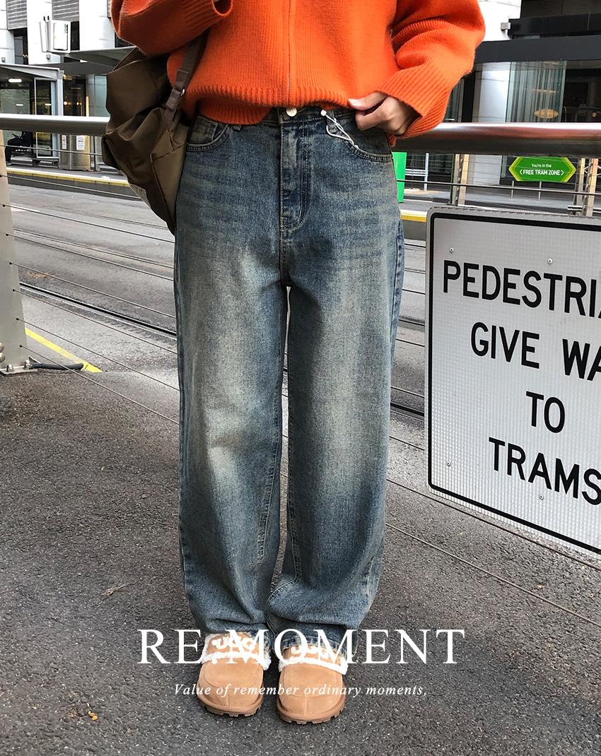 오디너리먼트 [RE:MOMENT/당일발송] made. 퍼그 빈티지진청 와이드데님