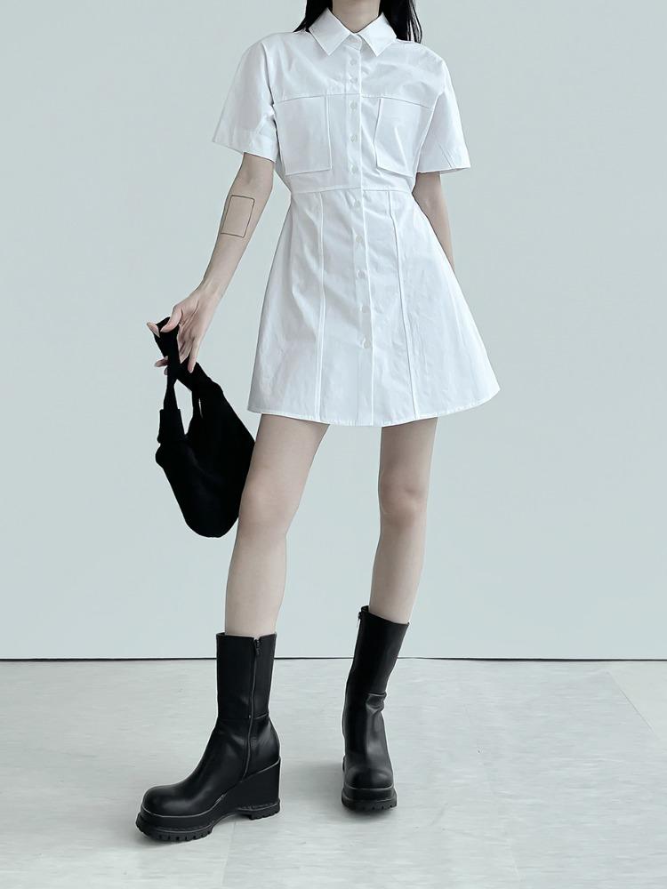 돌먼 셔츠 원피스 (2color)
