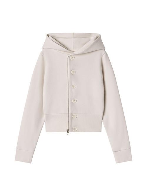 [CLaddA] button 2way zip-up, cream