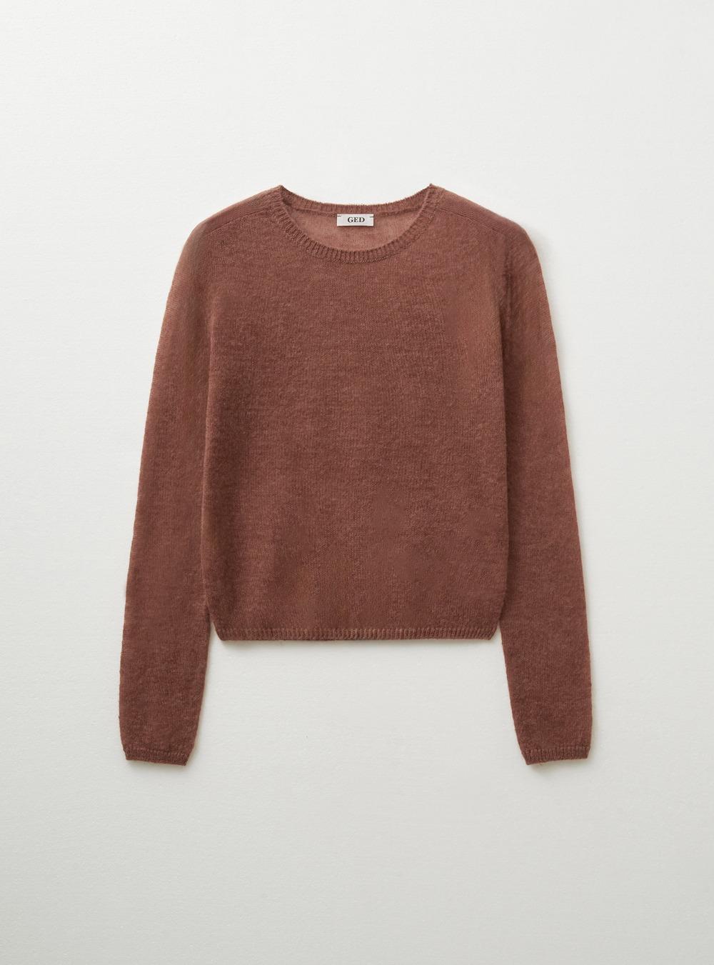 PLAIN LONG SLEEVE KNIT -  BRICK