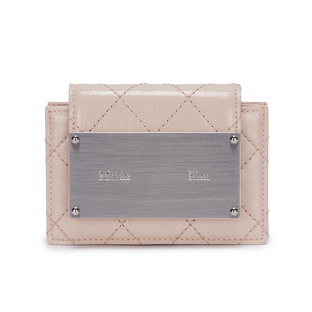 QUILTING ACCORDION WALLET IN BEIGE