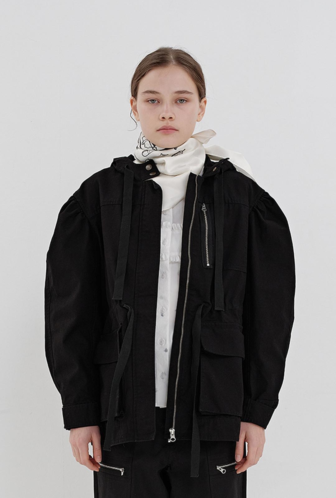 PUFF MILITARY JACKET (BLACK)