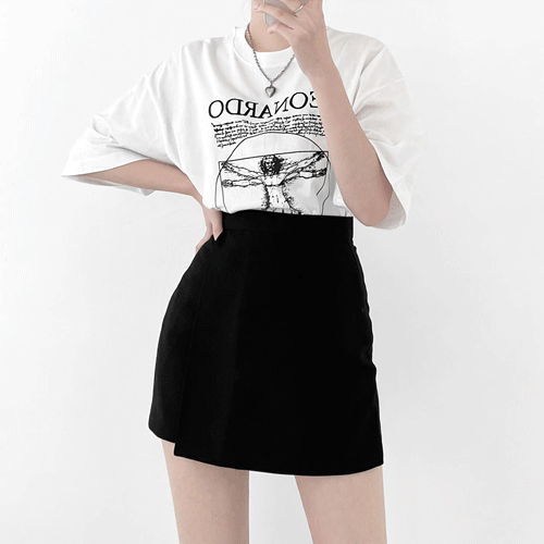 [한정세일]클린 랩 미니 스커트(블랙S)