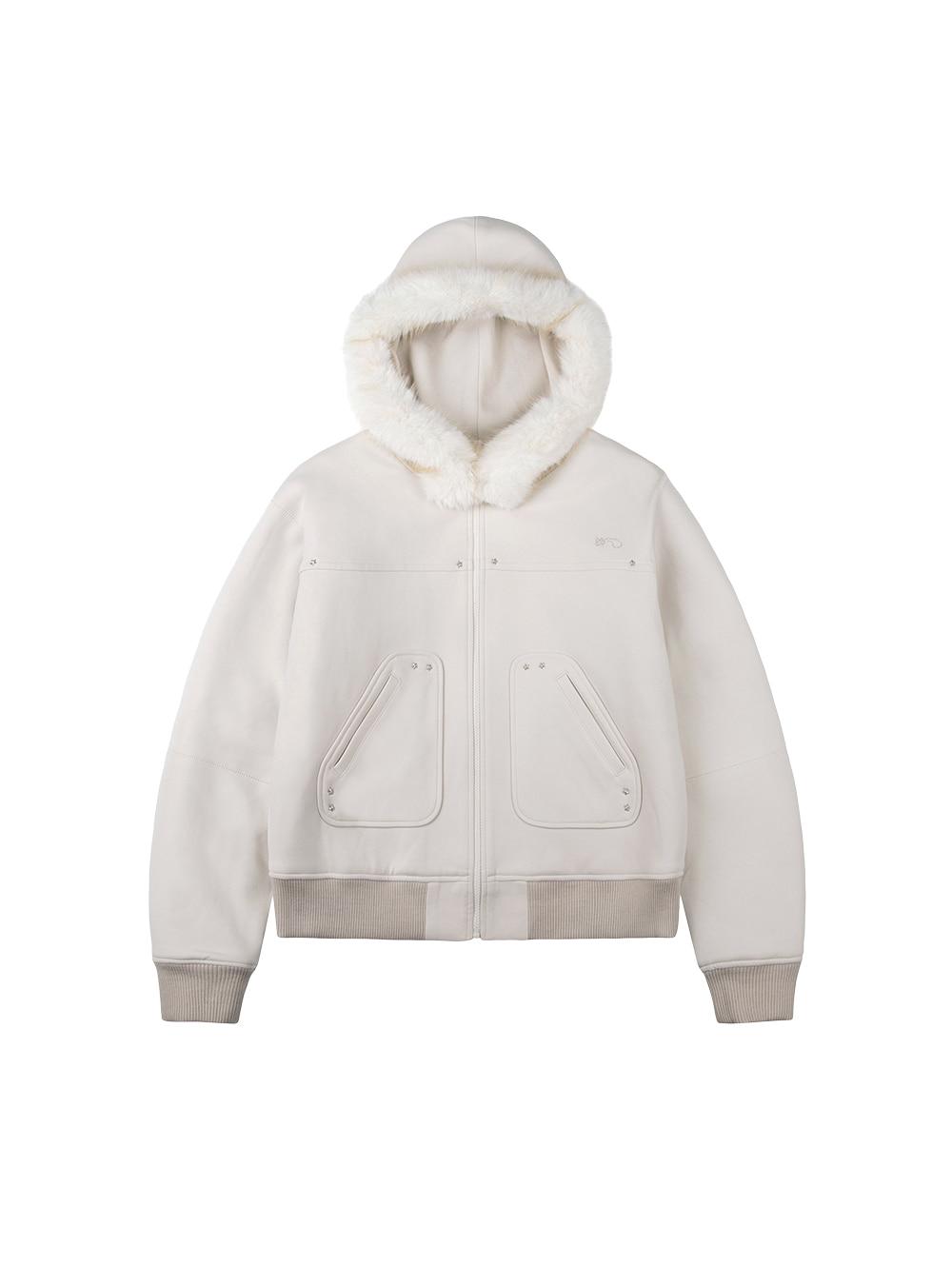 [10/22 예약 배송] HOODED FUR JUMPER [BEIGE]