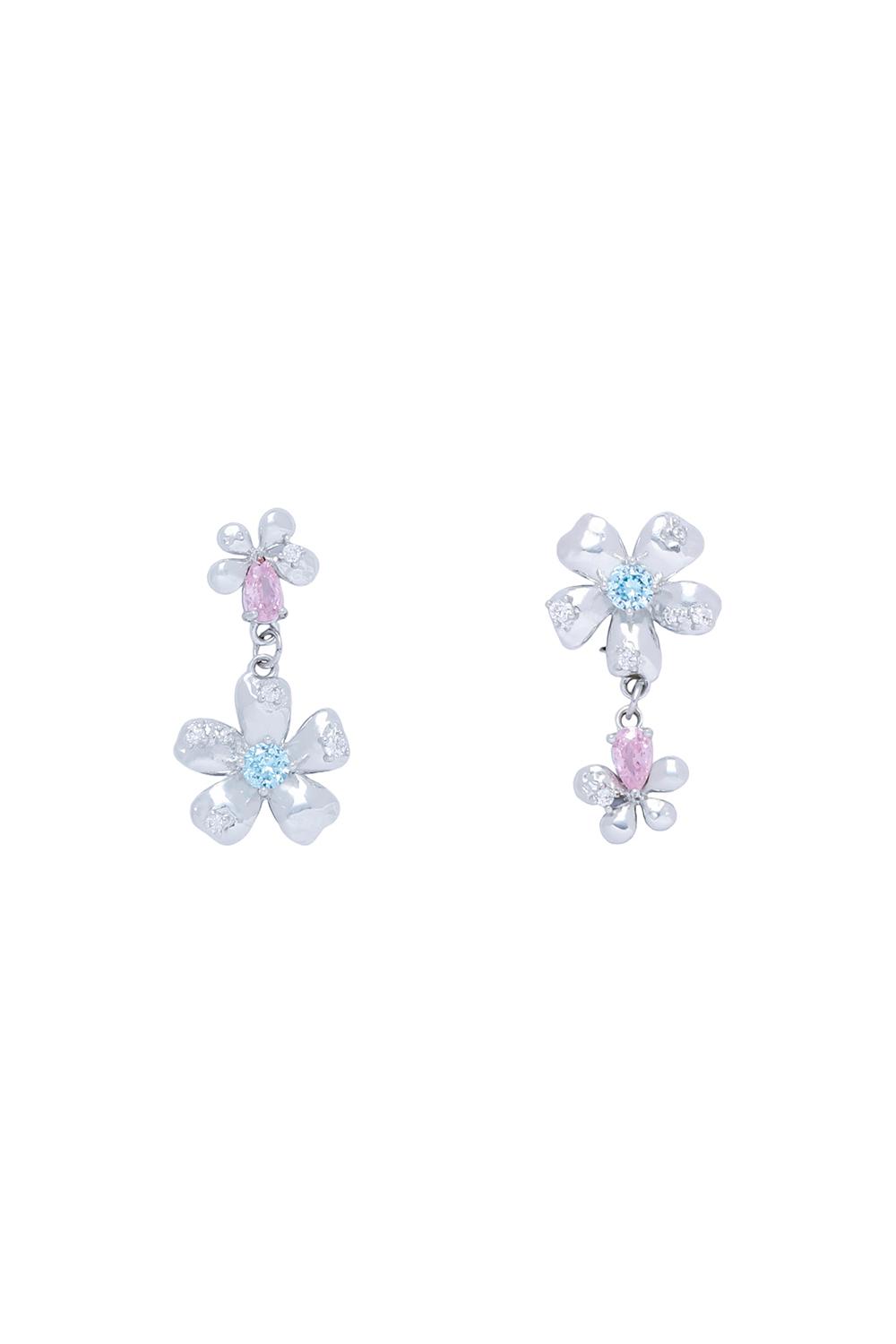 FLOWER CUBIC DROP EARRING