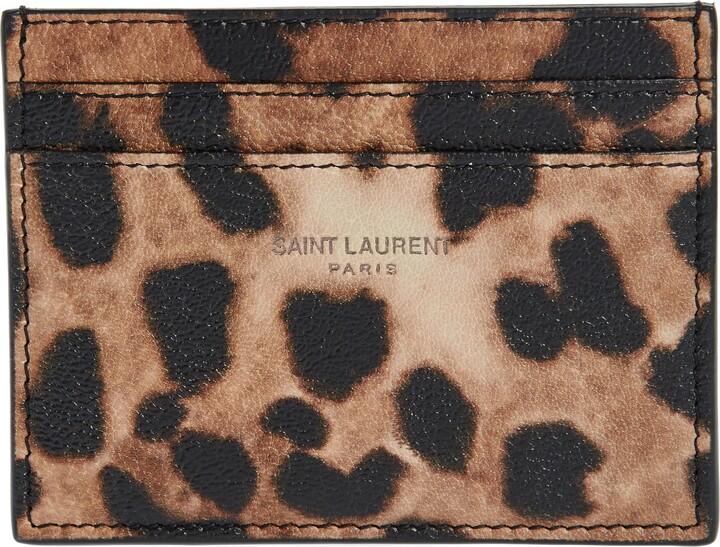 Saint Laurent Leopard Print Lambskin Card Case - ShopStyle