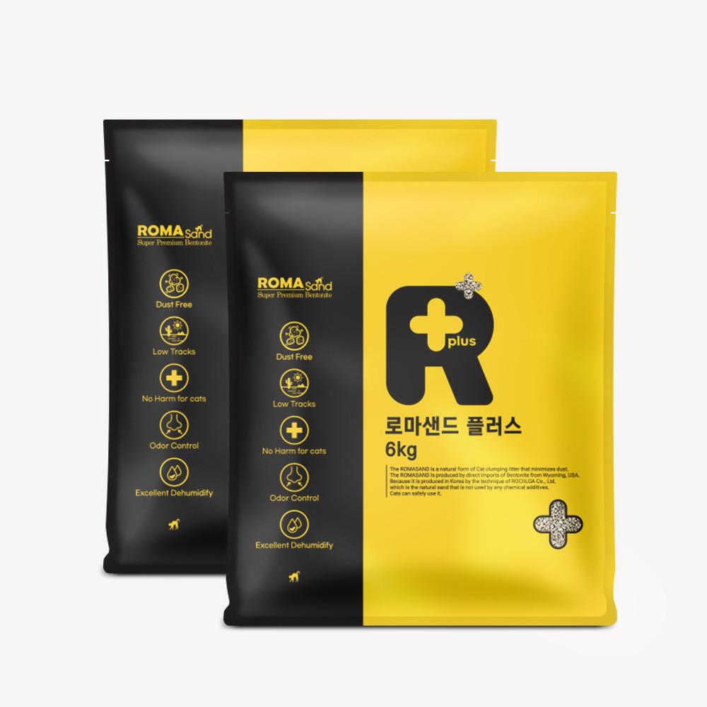 [ROMA]로마샌드 플러스(중간입자) 세트(6kg x 2포) 고양이모래