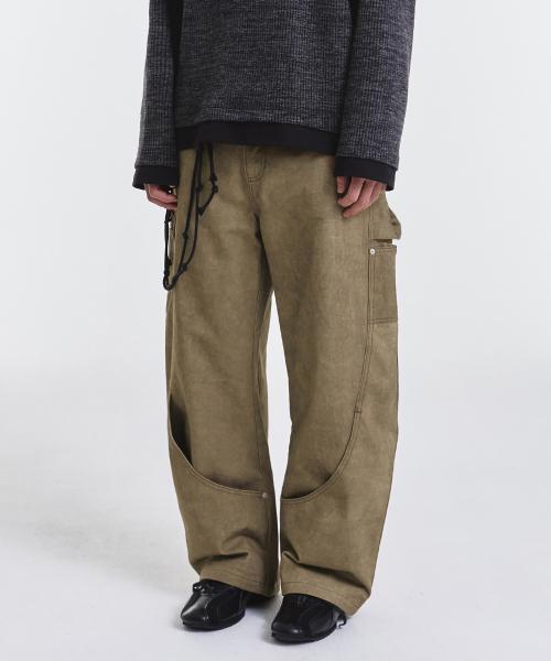 Vandal Curved Pants (Dark Beige)