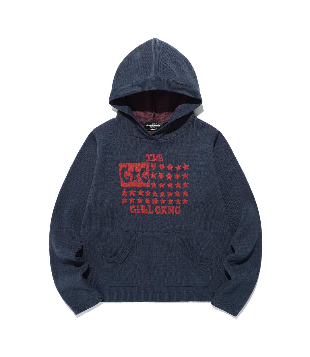 gg flag hoodie knit[navy]