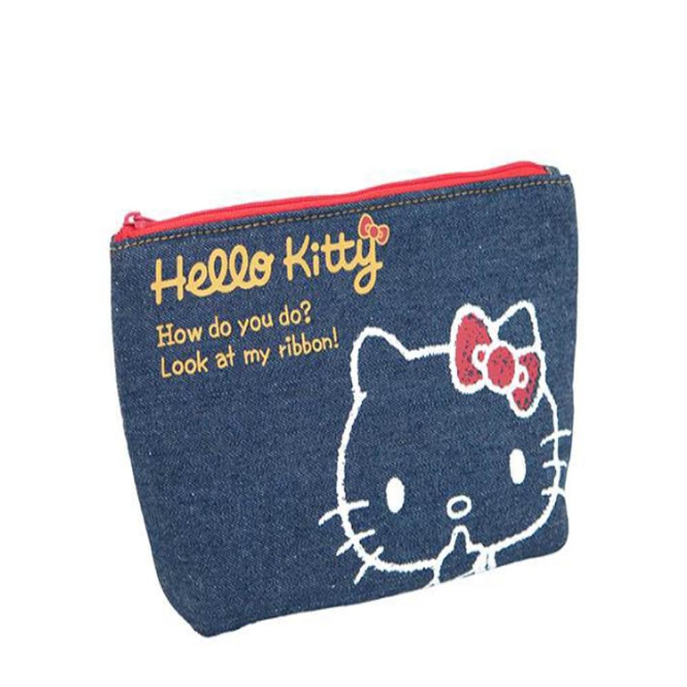 헬로키티 데님 미니 파우치
