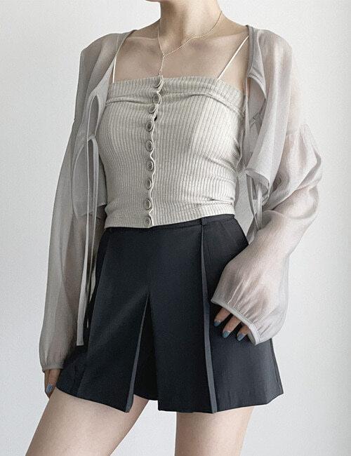 블리 텐셀 리본 크롭 가디건 [2color]