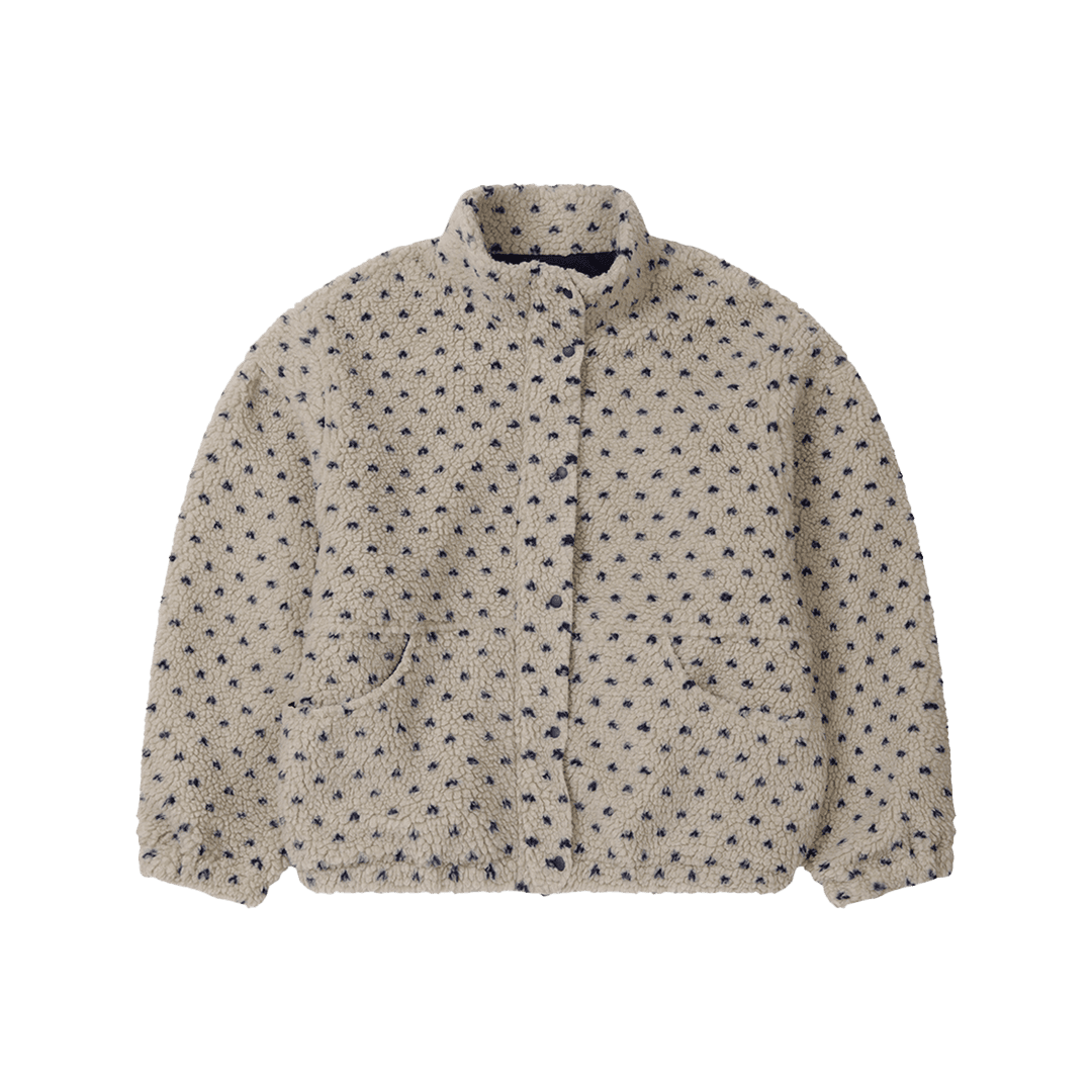 Fritur Dot Fleece Jacket Ivory_F244JP01