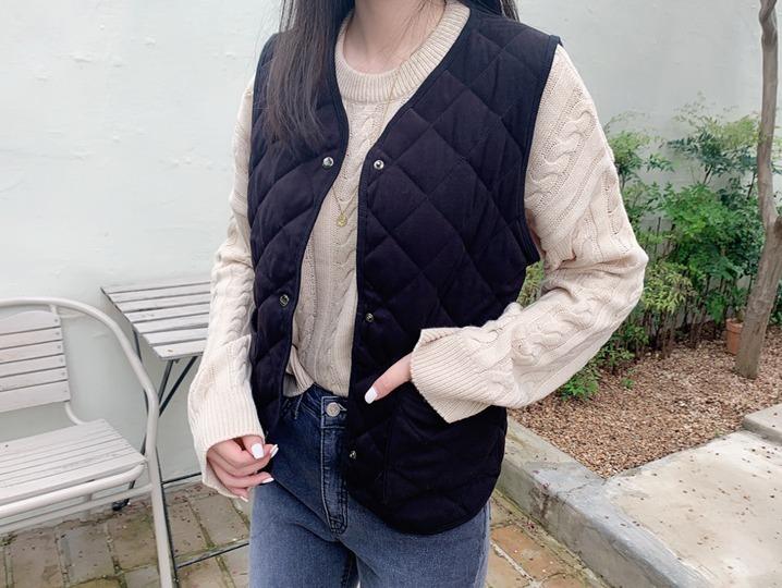 니까 펌다이아퀼팅조끼(4color)