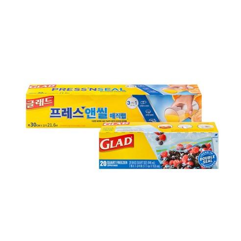 글래드 매직랩 일반형 + 지퍼백 냉동용 중형 세트 - 지퍼백 | 쿠팡
