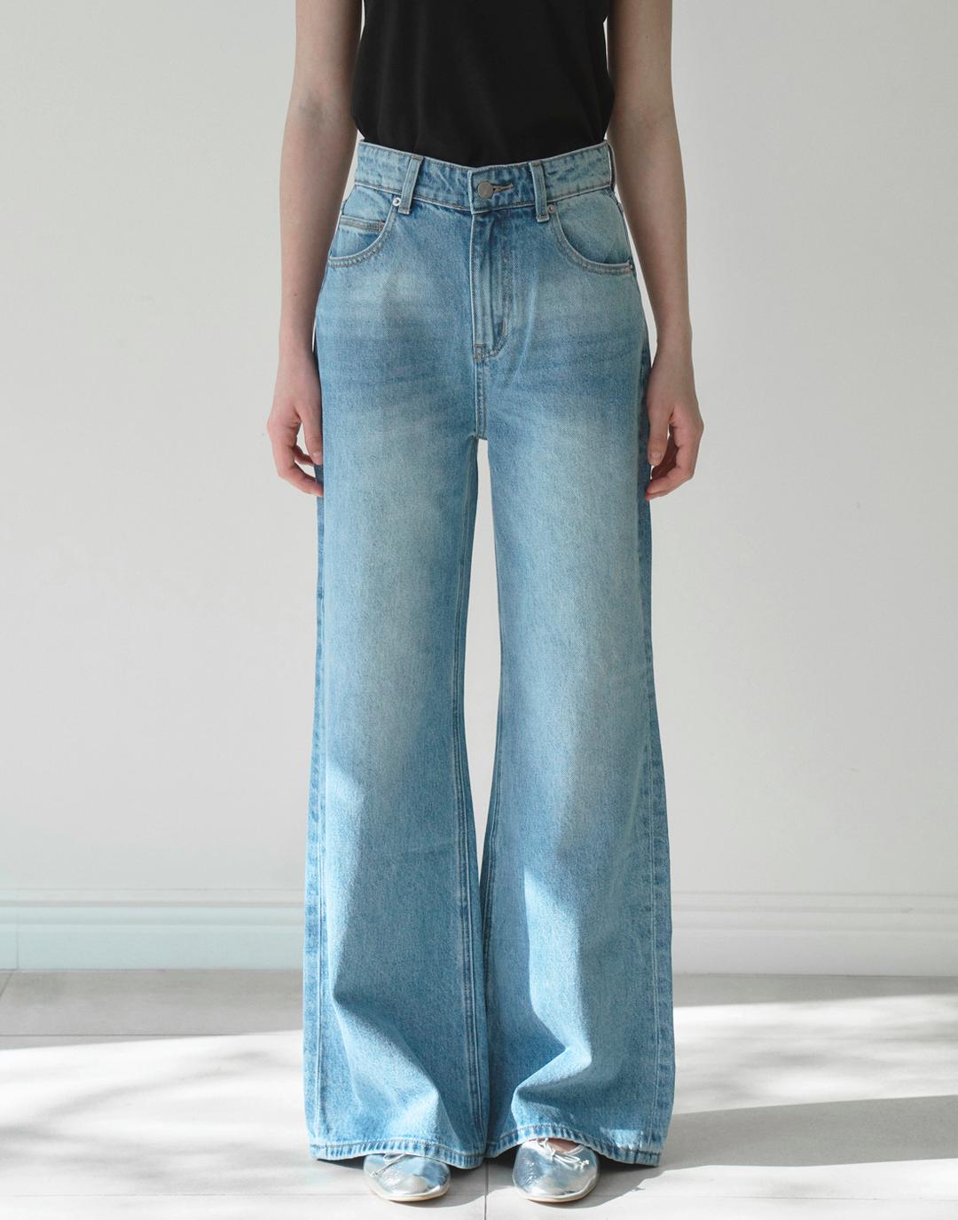 [오브유이] 퓨어 와이드 데님 팬츠