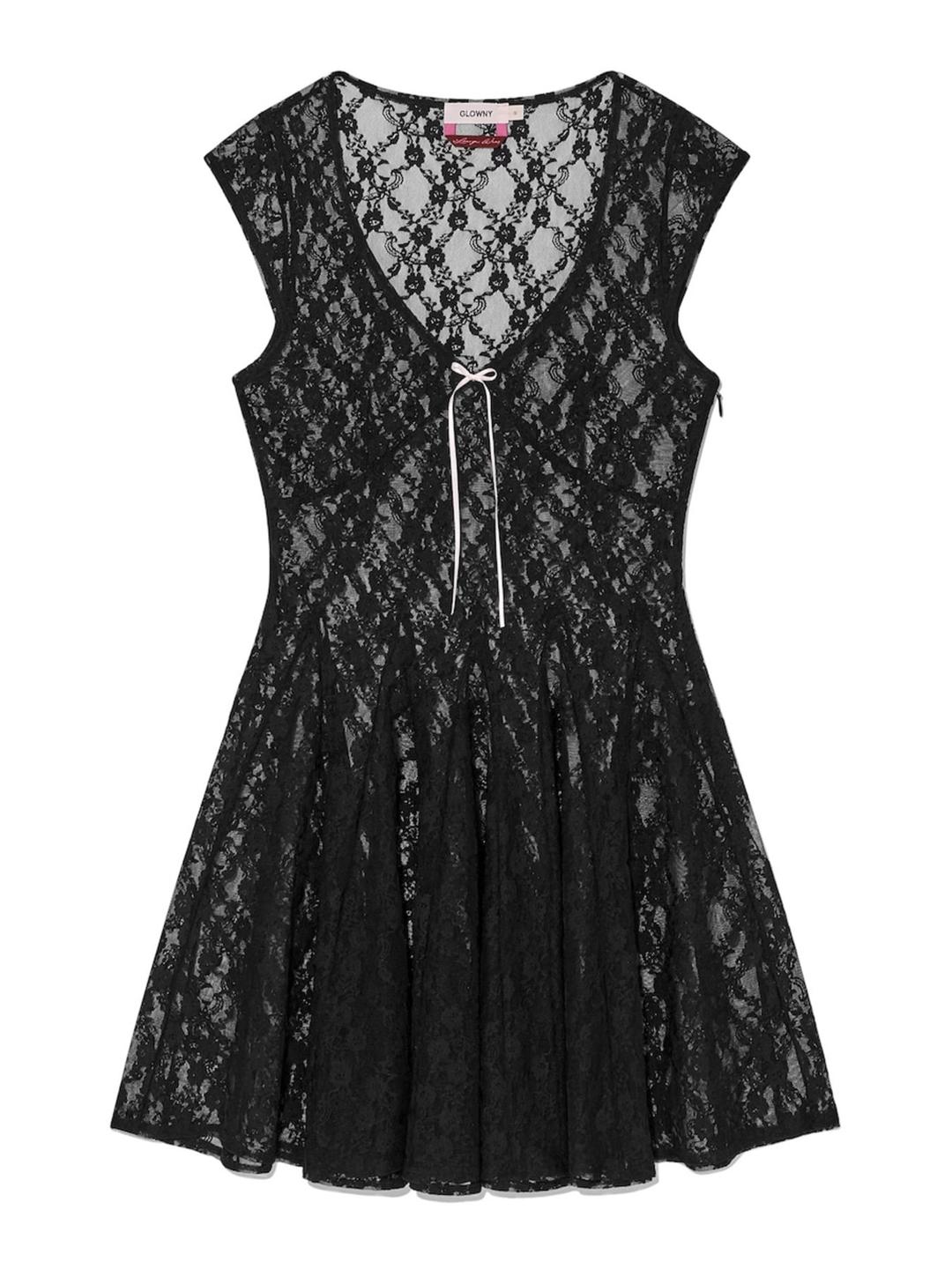 WHISPER LACE MINI DRESS (BLACK)