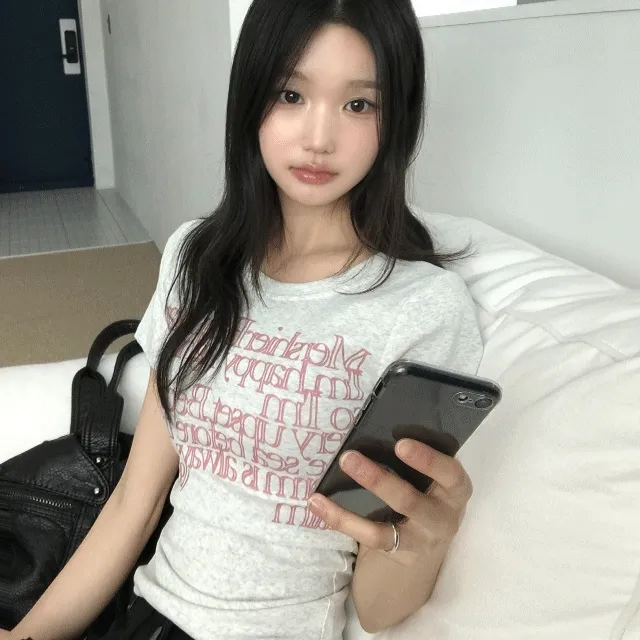 [유니크🖤/핏보장] 카멜 빈티지 레터링 반팔티