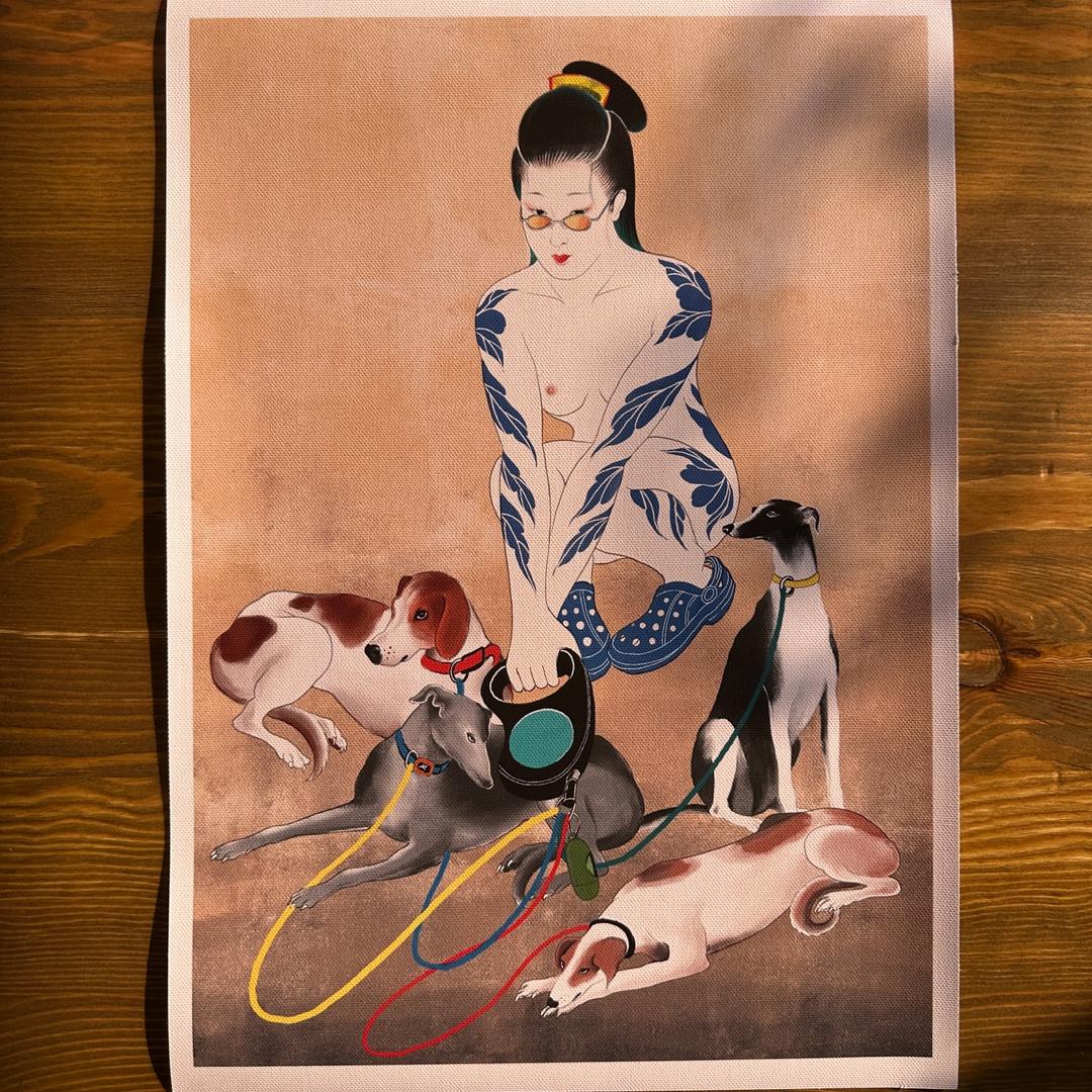 WALKING DOG Swanissober Art print