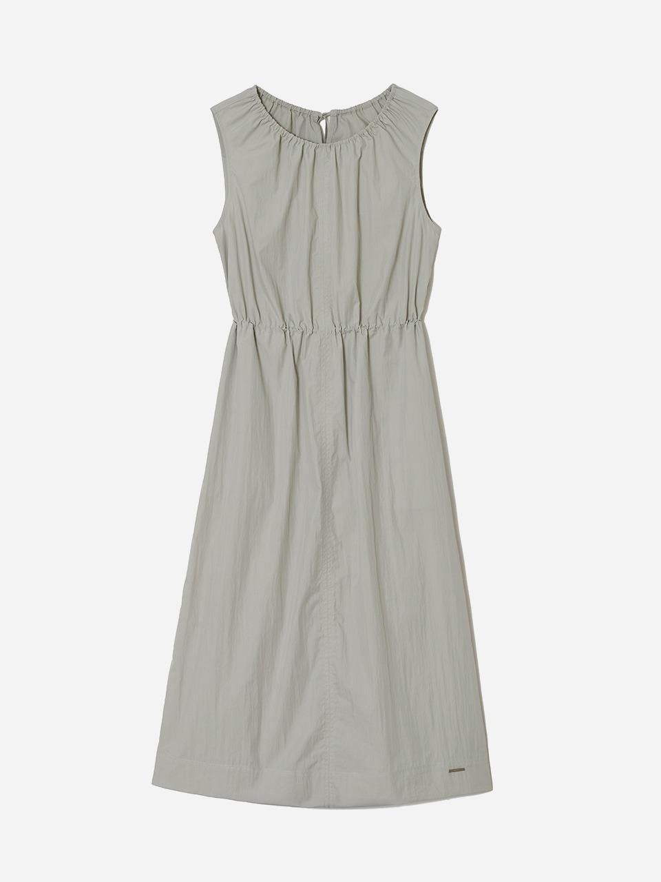 Waist String Sleeveless Dress Light Khaki