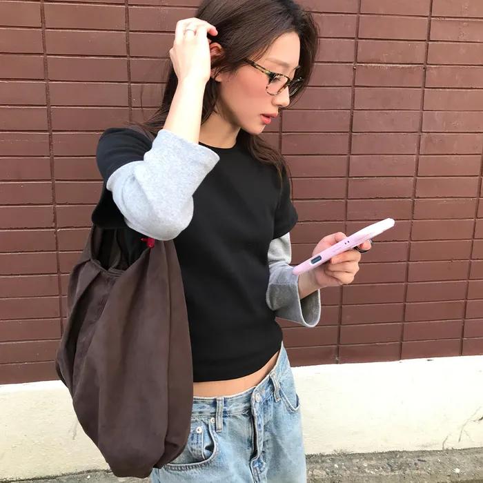 Slim-fit Mini Sleeve Tee_Black