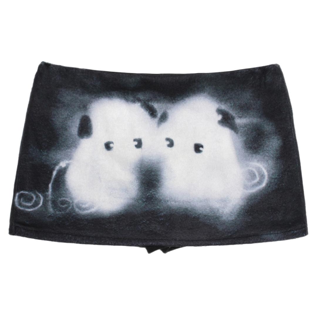 (11월 1일 발송) Printed skirt pants (Black)