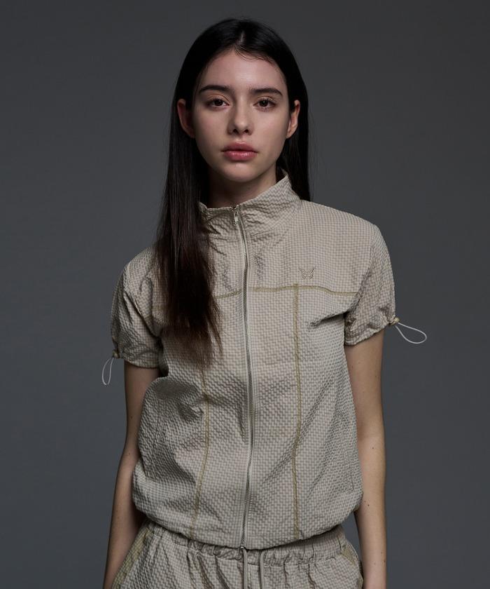 [NF] WAFFLE CHECK UTILITY SHORT SLEEVE (BEIGE)_F24QB273