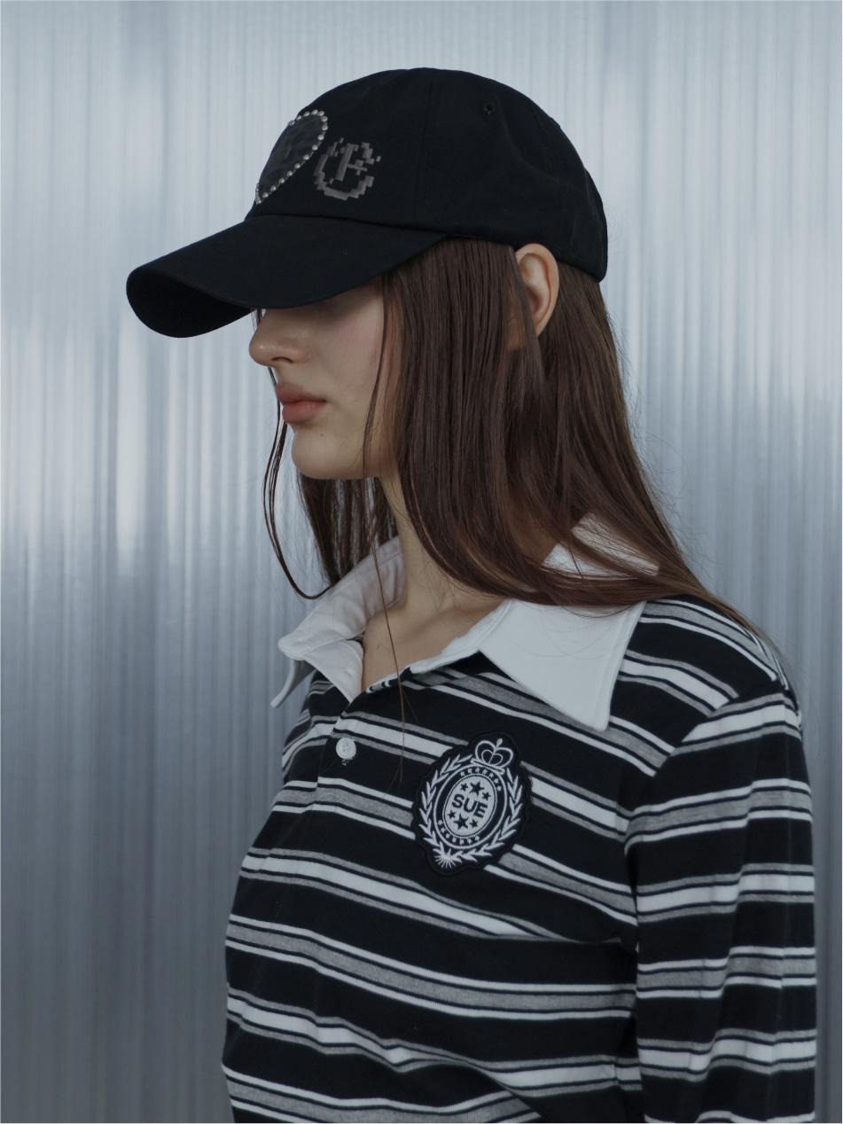 [ 9/30 예약발송 ] LEO APPLIQUE BALL CAP /  BLACK