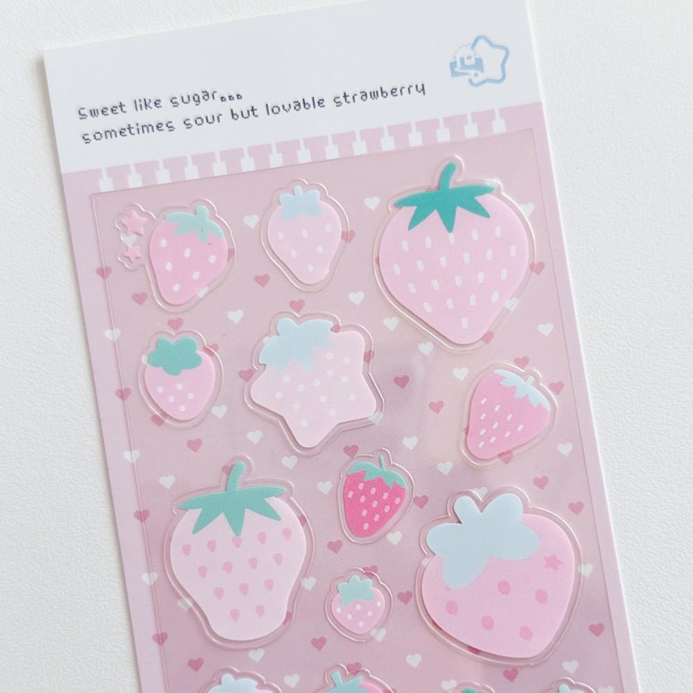 석새날 딸기가 한~가득! 씰스티커