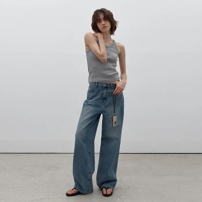 [12차] [기장선택] Wearable loose denim (middle blue)