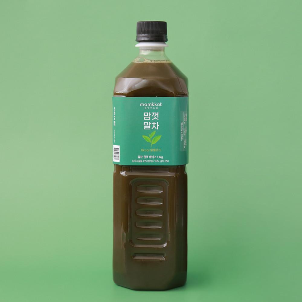[맘껏푸드랩] 대용량 말차 저칼로리 밀크티베이스 1.1kg 말차라떼 원액 카페시럽 무설탕 [원산지:국산]