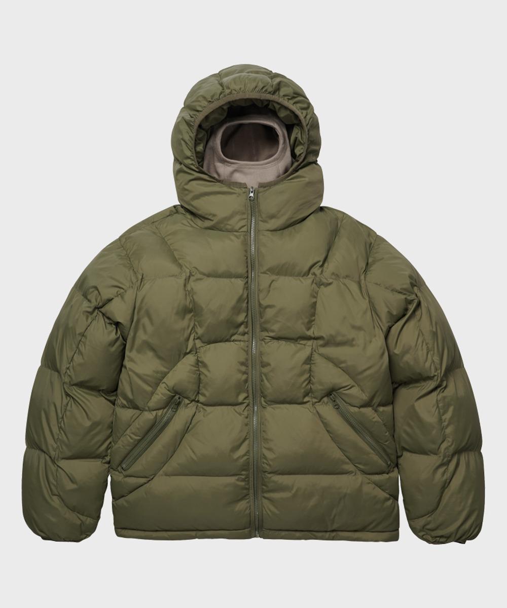 [M~L:12/6예약배송] 바라클라바 푸퍼 후드 패딩 [카키]