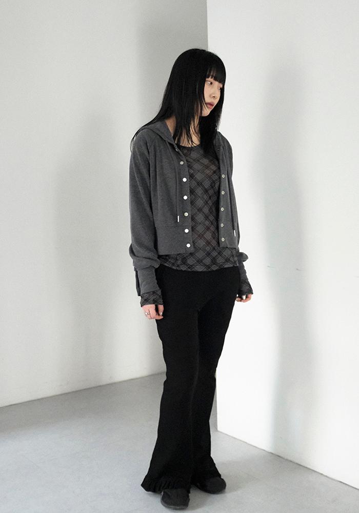 snap button knit hood
