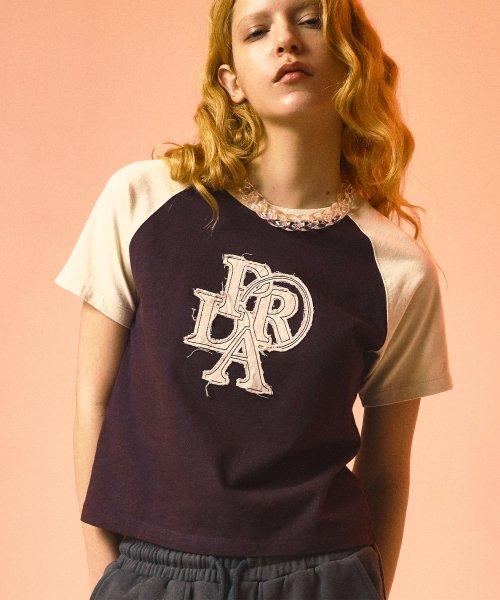 COMBINATION DENIM PATCH TEE WINE